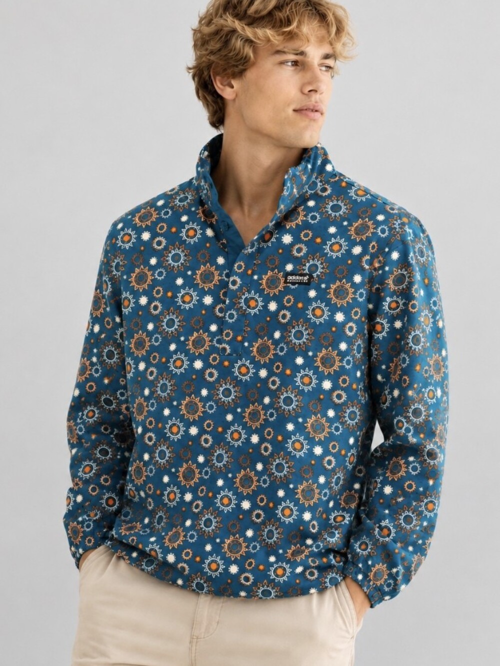 Adidas Adventure Nature Awakening All Over Print Jacket Teal Blue Men's Sz S